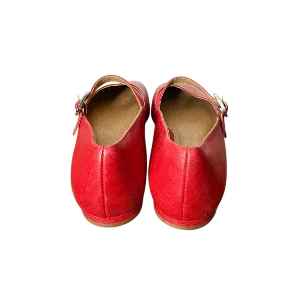 Reformation Red Mary Jane Flats-NWOT Size 8.5